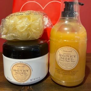 Perlier Honey Biel Bath and Body Balm Set